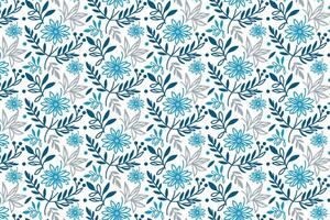 abstract blue single line floral pattern with continuous outlines for contemporary home textile fashion print and decorative wrapping use vector