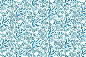 elegant blue line art flower pattern with minimal rose illustrations for fashion print and fabric wrapping vector