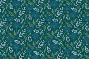 one line floral pattern with trendy abstract flowers and leaves for fabric prints wallpaper table top and wrapping paper vector