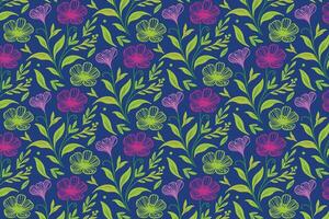 hand drawn line art florals in a continuous pattern perfect for wrapping paper kitchen wear and modern textile designs vector