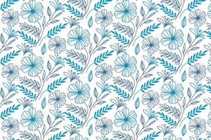 minimalist blue flower line art design with nature inspired elements for textile table top and wrapping use vector