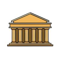 Greek temple icon isolated on white background. for famous architecture design. Greece ancient. Parthenon monument. vector
