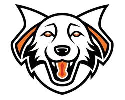 A wolf head with orange and black stripes vector