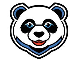 A panda bear with blue eyes and glasses vector