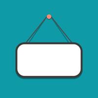Empty plate hanging on green background for notice, message, information and advertisement sign template illustration vector