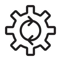 Process outline icon cogwheel and process sign for graphic design, logo, web site, social media, mobile app, ui illustration. vector
