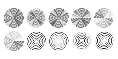 Collection of Abstract Linear Spirals for Design. vector