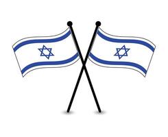 Crossed Israeli Flags, Symbol of Unity and Pride. vector