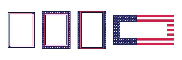 Patriotic USA themed Photo Frames with Stars and Stripes Design. Patriotic Border. vector