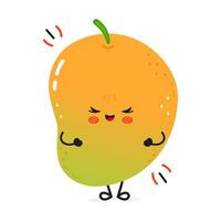A charming cartoon Mango smiles with joy, expressing a cheerful and happy vibe in its design. vector
