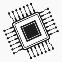 Minimalist Microchip Flat Tech and Innovation Logo vector