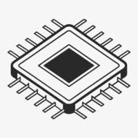 Microchip Silhouette Symbol Smart Tech Representation vector