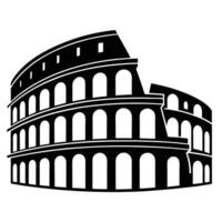 Monochrome Colosseum Silhouette Symbol of Roman Engineering vector