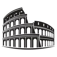 Simple Colosseum Outline Historic Roman Amphitheater vector