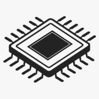 Silhouette of Microchip Clean Tech Icon Design vector
