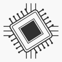 Flat Design Microchip Minimalist Innovation Symbol vector