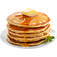 A stack of pancakes on a plate with butter png