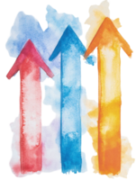 Abstract Watercolor Arrows Upward Trend, Growth, and Progress png