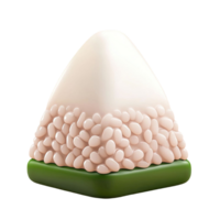 3D Rendered Onigiri Rice Ball Food With Triangular Shape Isolated on Transparent Background png