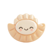 Smiling Dumpling Character With Pink Cheeks Isolated on Transparent Background png