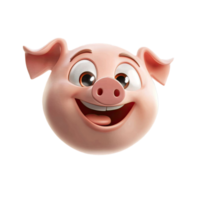 Smiling Pig Face With Cheerful Expression Against Transparent Background png