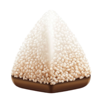 Triangular Food Item with White Rice Texture and Brown Base on a Transparent Background png