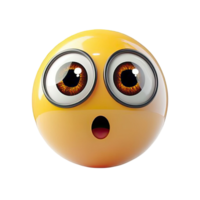 Yellow Emoji With Wide Eyes And Open Mouth Displaying Surprise On Transparent Background png