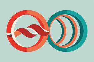 Intertwined Circles Illustrate Connection and Flow vector
