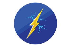 Powerful Lightning Bolt Icon in a Blue Circle vector