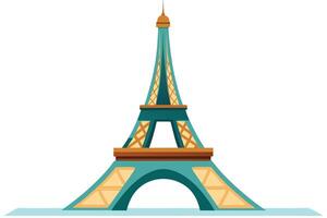 A colorful illustration of the Eiffel Tower. vector