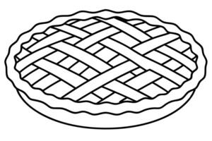 Simple Line Drawing of a Lattice-Top Pie vector