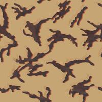 Wild grunge camouflage with halftone bitmap dot texture seamless pattern vector