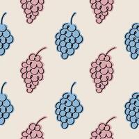 Vineyard seamless repeating pattern with vine. Hand drawn background of grape plant for print, textile, label, poster, brochure, template, banner, logo, paper. Design texture rapport with vine vector
