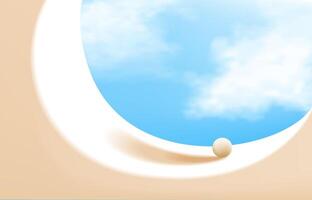 3d rendering, Abstract minimal stage and blue sky background for product display vector