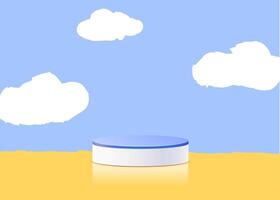 3d rendering, Abstract minimal stage for kids product display present background vector