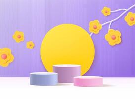 3d rendering, Abstract minimal stage for product display present background, illustrator.. vector