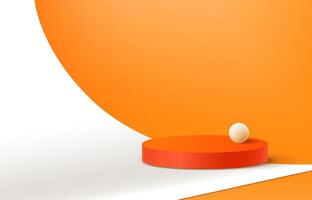 3d rendering, Abstract minimal orange color stage for product display present background. vector