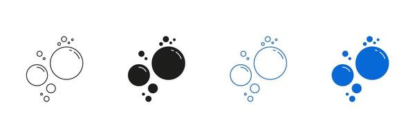 Bubble Line And Solid Icon Set. Soap And Water Bubble Symbol Collection. Isolated Illustration vector
