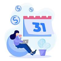 Illustration graphic cartoon of salary payment vector