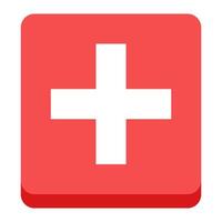 Medical cross in flat icon style vector