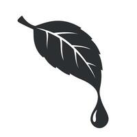 Leaf and droplet icon in minimal clean design vector
