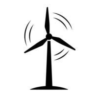 Spinning wind turbine icon with motion lines rotation vector