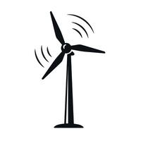 Spinning wind turbine icon with motion lines for rotation vector