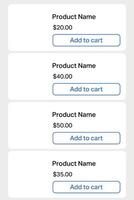 Mobile shopping interface with add to cart options vector