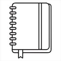 Spiral Notebook Icon with Bookmark for Organizing and Note Taking vector