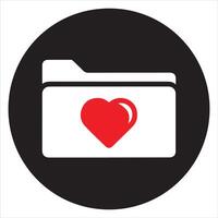 Affectionate Folder Icon with Heart vector