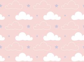 Cloud and star seamless pattern vector