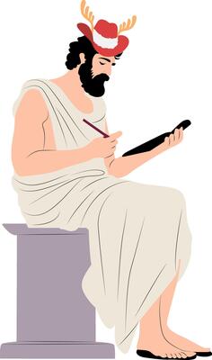 Stylized Antler Cap on Zeus Figure