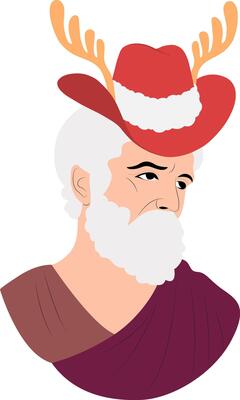 Man in Headwear with Animal Antlers
