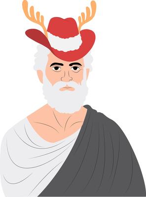 Hat with Antlers on Man, Cartoon Version
